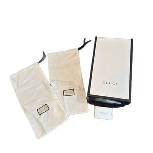 Gucci Black and White Gift Box With 2 Dust Bags